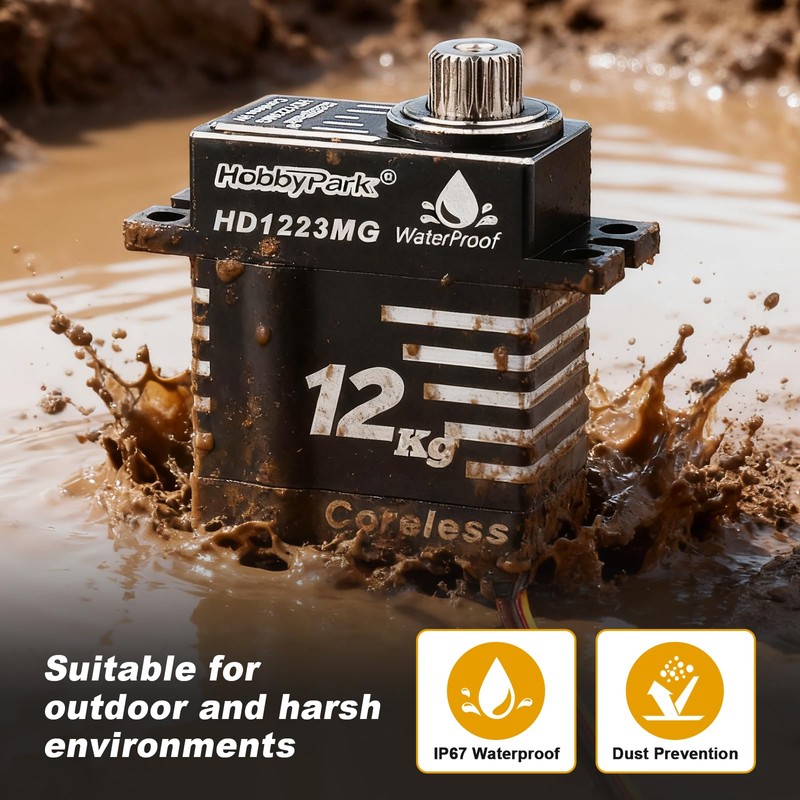 HobbyPark Waterproof for TRX4M Servo 12kg High Torque Aluminum Coreless