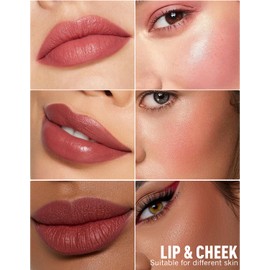 Wugbc Cream Blush Multi-Use for Lip and Cheek Tint, Matte Finish Buildable Lightweight Formula Lipstick Blush Pot Highly Pigmented Natural Makeup