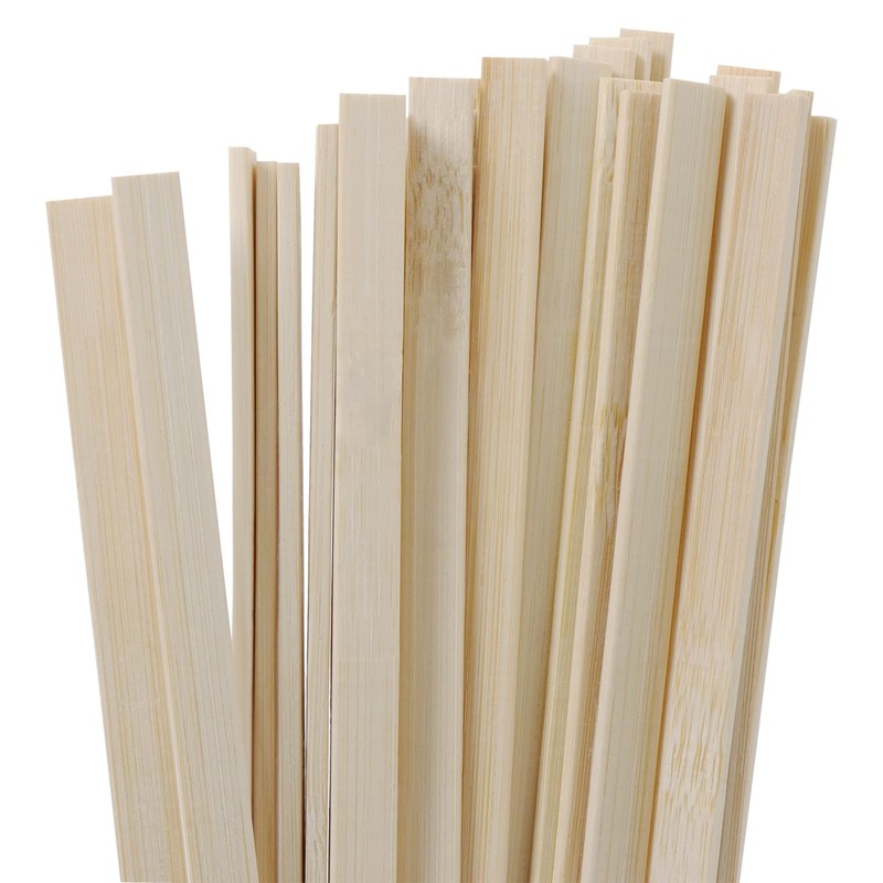 DOITEM Natural Extra Long Bamboo Wooden Craft Sticks 50 Pieces