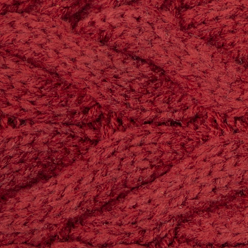 Aran Workshop Buttoned Knitted Style Cable Headband (Oxblood)