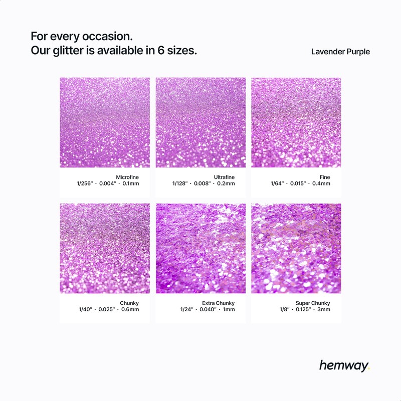 Hemway Lavender Purple Glitter Shaker, 130g Ultrafine Glitter