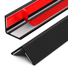 ‎Frychee Wall Corner Protector, Walls Edge Protector，Self-Adhesive Wall Corner Guards,PVC Double Side Edge Protector， Furniture Stairs Guard (Black Wood Grain 2PCS 120cm/47.2in)