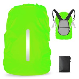 LAMA 2 Pack Waterproof Rain Cover for Backpack, Reflective Rucksack Rain Cover for Anti-dust/Anti-Theft/Bicycling/Hiking/Camping/Traveling/Outdoor Activities, 1 Pc Green, Large
