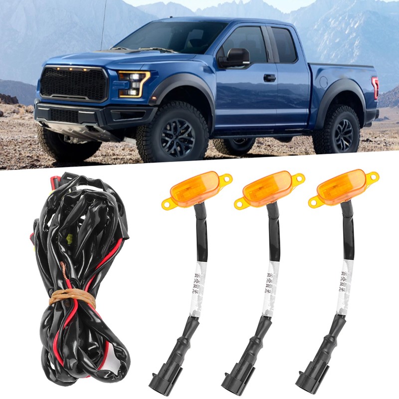 3pcs Car Grille Light with Harness High Brightness Fit for