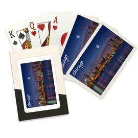 Lantern Press Chicago, Illinois, Skyline at Night (52 Playing Cards, Poker Size Card Deck with Jokers)