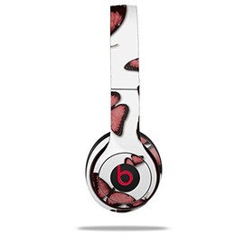 WraptorSkinz Skin Compatible with Beats Solo 4, Solo 3 and Solo 2 Wireless Headphones - Butterflies Pink - Decal Vinyl Wrap (Headphones NOT Included)