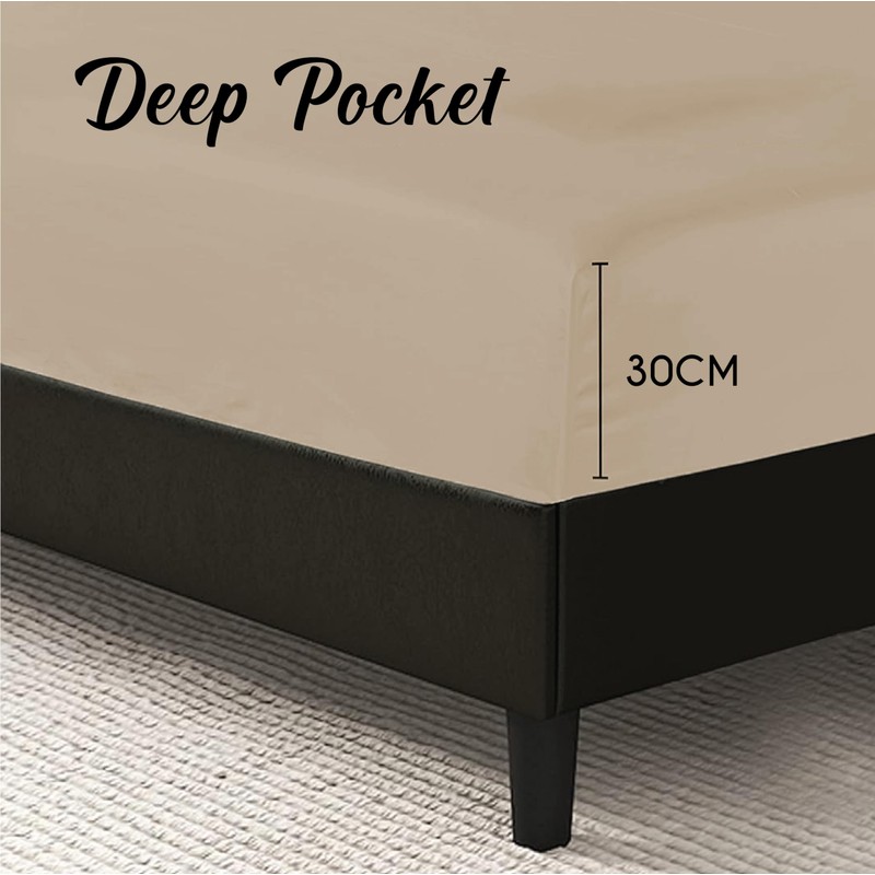funky gadgets king size Deep fitted sheets Beige 100% egyptian