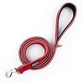 My Furry Crush Candy Apple Red Small 4 Ft Hemp Dog Leash, Neoprene Padded Handle, Choose from 10 Colors (Small - 4 Feet, Candy Apple Red)