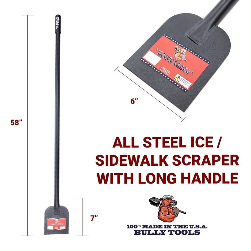 Bully Tools Heavy Duty Ice Scraper - 11-Gauge All Steel