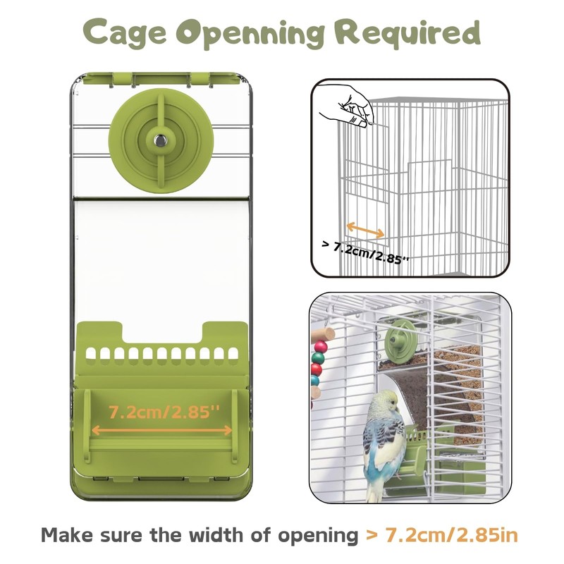 Bird Feeder Water Dispenser Set, Automatic Cage Feeder with Perch