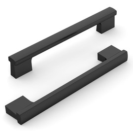 KNOKLOCK 10 Pack Matte Black Cabinet Pulls 5 Inch(128mm) Hole Centers,Black Kitchen Cabinet Handles Cabinet Hardware Drawer Pulls for Dresser Cupboard Wardrobe