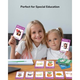CHEFAN 110 PCS Autism Communication Cards for Speech Delay, Special Needs Visual Aid Language Learning Cue Cards Special Ed Feelings Emotions Flash Cards for Autism Communication