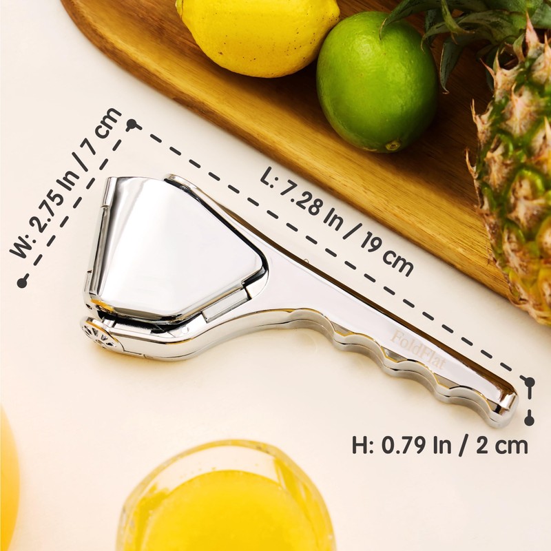 FoldFlat Lemon Squeezer, Lime Squeezer, Max Extraction Compact Hand Juicer