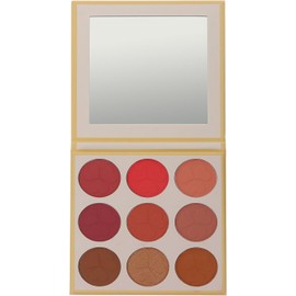 Paleta de Rubor Cosmético de 9 Tonos Polvo Compacto Portátil Brillo Natural Saludable, Adecuado para Uso Diario y Artistas del Maquillaje