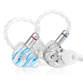 KBEAR KB08 Earphones, Wired Monitor Earphones, 1DD+1BA+2 Microplaner, Hybrid, Planar Driven Earphones, Precision Processing Technology & 3D Printed Resin Housing, Earphones, Wired 5N High Purity