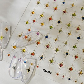 Star Nail Stickers 5D Embossed Nail Decals Colorful Star Nail Art Stickers for Nail Art Designs Self Adhesive Colorful Nails Supplies for Women Girls Manicure DIY Nail Decorations