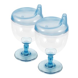 KICHOUSE 2Pcs Shatterproof Water Goblet Easy to Clean Wide Mouth Sippy Cup for Juice Milk Ergonomic Grip Training Cup for High Transparency Design