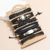 12PCS Braided Faux Leather Bracelet Set Multilayer Vintage Rock Style