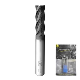 SPEED TIGER Micrograin Carbide Square End Mill - 4 Flute - 12mm 75L (1 Piece, 12mm) - for Milling Alloy Steels, Hardened Steel, Metal & More – Mill Bits Sets for DIYers & Professionals