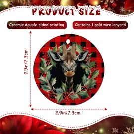 Giraffe Ornaments for Christmas Tree, 1Pcs Ceramic Christmas Ornaments Red, Christmas Tree Hanging Decor