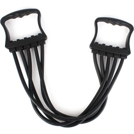 Chest Expander for Chest Arm Legs Shoulder, Chest Exerciser for Men with 5 Removable Ropes, Fitness Training Expander Set for Pilates Push Ups Full Body Home Gym Workout Band (Black)