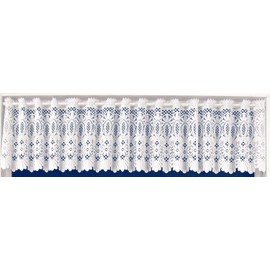 Maple Textiles Luxury Thick White Heavy Lace Available in a Cafe Net Cut To Width Sold by the Metre (Cafe Net 12'' Drop), MT/TT/BJCN