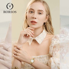 rorios Women's Watch Fashion Square Women Watch with Rhinestone Bracelet Analogue Quartz Watches Diamonds Waterproof Watch for Women, gold, Bracelet