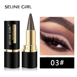 MISS ROSE 2 Pcs Black Gel Eyeliner Pencil Set ，Eye Liner Waterproof Smudge Proof ，Cat Eye Makeup Stencil，Eye Black Smokey Eyeshadow Palette Stick - Color: 03