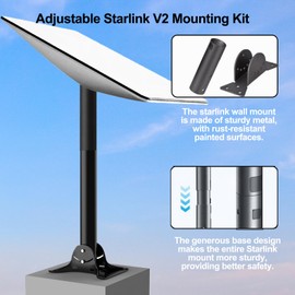 Starlink Mounting Kit, Starlink Pole Mount, Starlink Roof Mounting Kit Compatible with V2 Starlink Starlink Wall Mount Adapter Starlink Accessories (Starlink Roof Mount-Black)