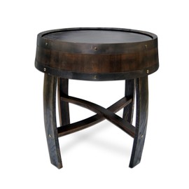 Medieval Retro Wine Barrel Design Coffee Table Wooden Round Creative End Table for Indoor Outdoor, 23" Brown Barrel Tables for Livingroom Small Spaces Outdoor Courtyard Farmhouse Balcony