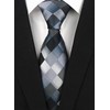 Elfeves Men's Classic Designer Plaid Ties Checks Patchwork Necktie Black