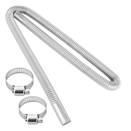 ZIMISI 47.2 Inches Stainless Steel Exhaust Hose, 1 Inch Gas Vent Hose Kit with 2 Hose Clamps, Flexible Tank Diesel Heater Accessories, Exhaust Extension for Fuel Tank Diesel Air Heater (47.2 inch)
