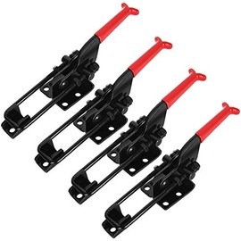 4 Pack 700lbs Capacity Toggle Clamps GH- 431 Adjustable U Bolt Self-lock Toggle Latch Quick Release Toggle Clamp Latch (Black)