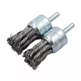 DGOL 3 Packs 1 Inch Twist Wire Knot Cup Brush With 1/4 Inch Round Shank For Drill Not
