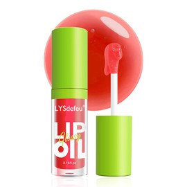 Lip Oil Lip Glaze-1Pcs Fat Lip Oil Drip,Big Brush Head Hydrating Lip Glow Oil,Shiny Transparent Tint Lip Gloss Plumping,Long Lasting Non-sticky Clear Pink Red Glow Reviver Lip Care Oil Makeup Gift-05#