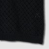 JAJU Women's Crochet Collar Short Sleeve Knit_Black