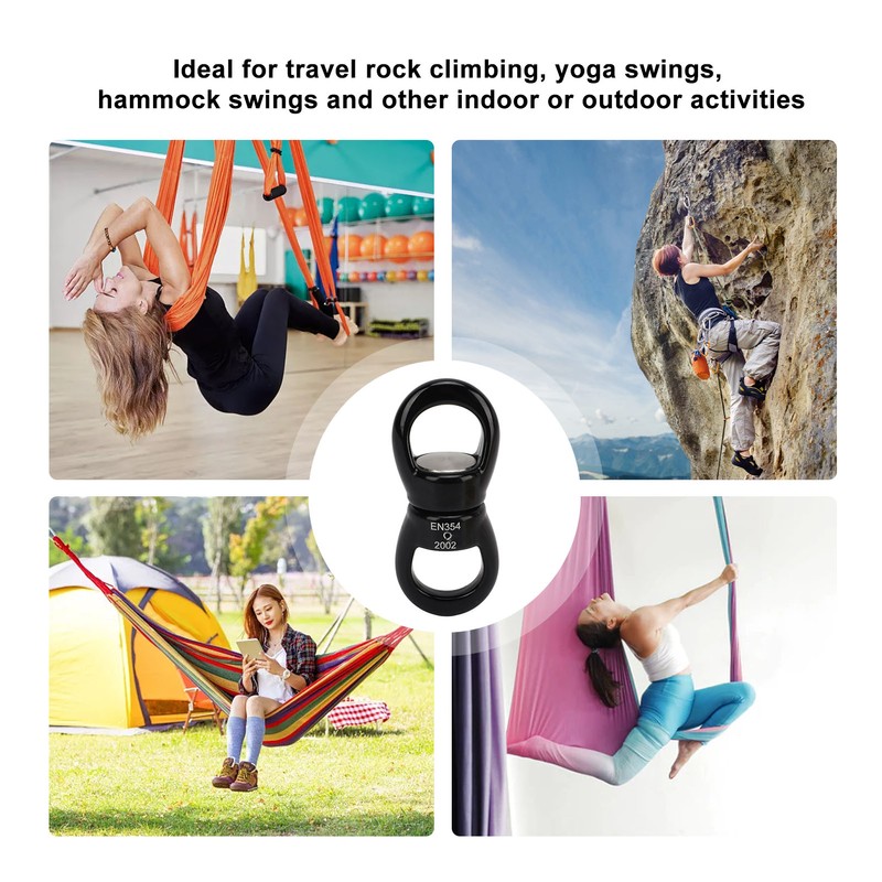 Swing Swivel Hook Stainless Steel 360° Rotatable Wear Resistant Black