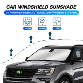 KUST Parasol para Ford Explorer SUV 2011-2019, parasol plegable para ventanilla y parasol bloquea los rayos UV
