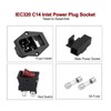 Qjaiune 6PCS IEC320 C14 Inlet Power Plug Socket, 250V 10A