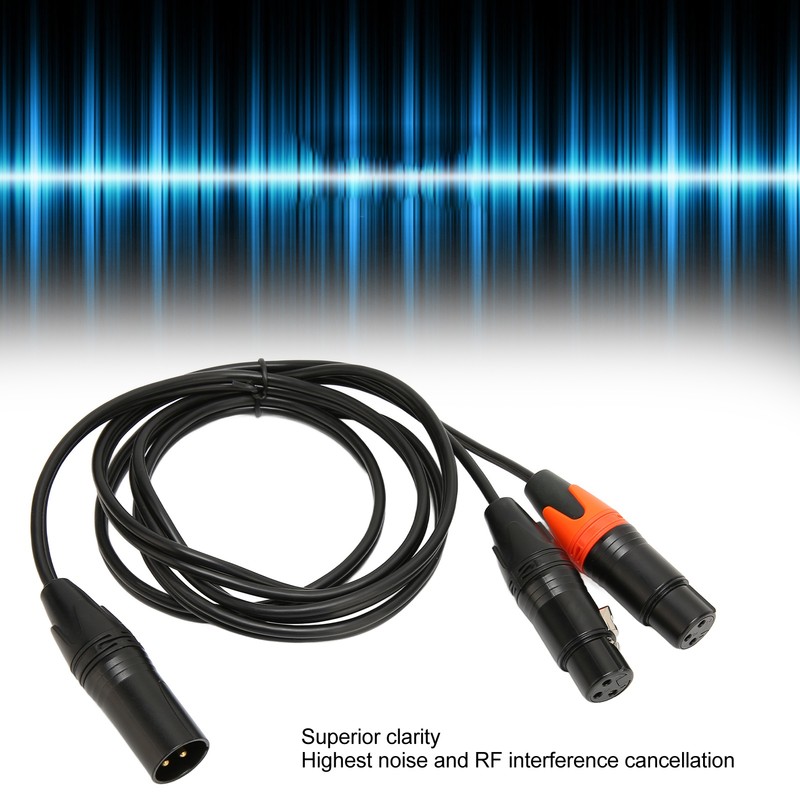 XLR Male to Dual XLR Female Cable Y Type Splitter