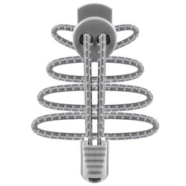 Jamron 2 Pairs 120 cm Reflective Elastic Quick Laces with Quick Release for Trainers Sports Shoes, gray