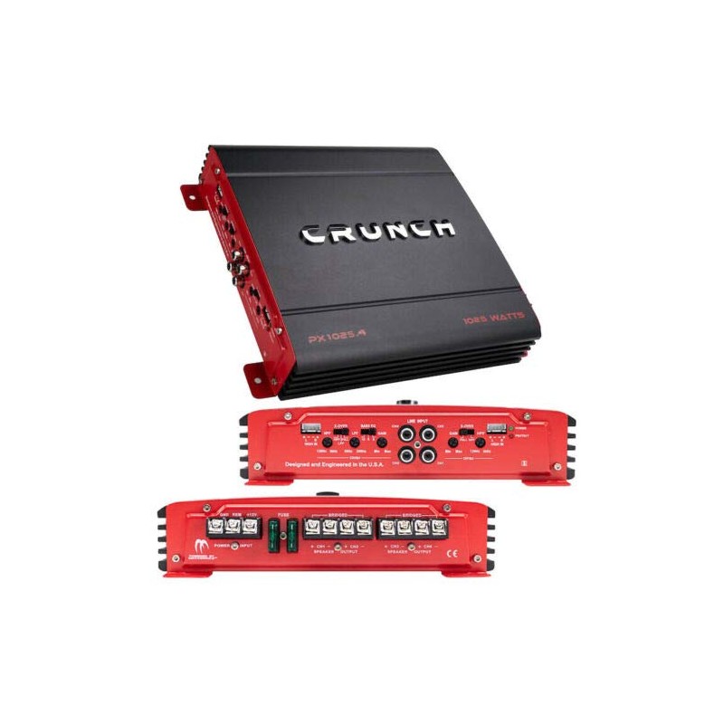 Crunch PX-1025.4 1000W Powerzone Series 2-ohm Stable 4-Channel Class-A/B Amplifier