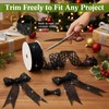 Geosar 20 Yards Black Glitter Mesh Wired Ribbon 2.5 Inch