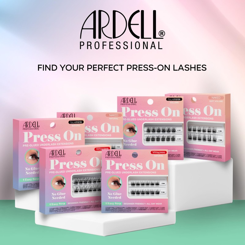 Ardell Press On Lashes Fauxmink Natural – Pre-Glued Underlash Extensions,