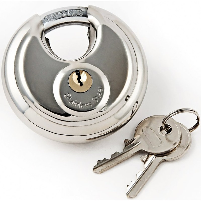 iapyx 3-Piece Set Discus Lock 70mm Diameter Padlock Lock Safety