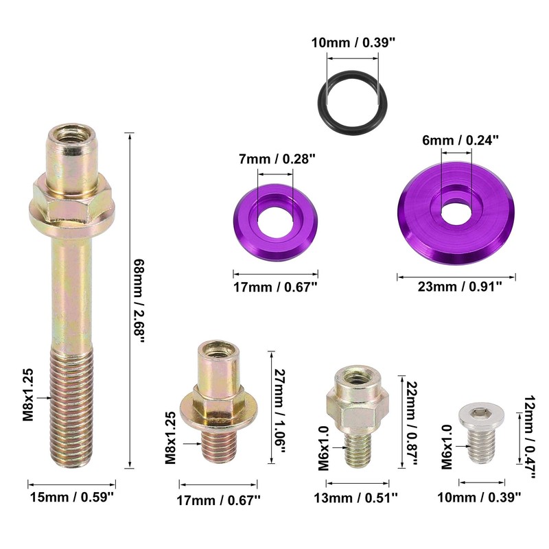 X AUTOHAUX Low Profile Engine Valve Cover Washer Bolt Kit