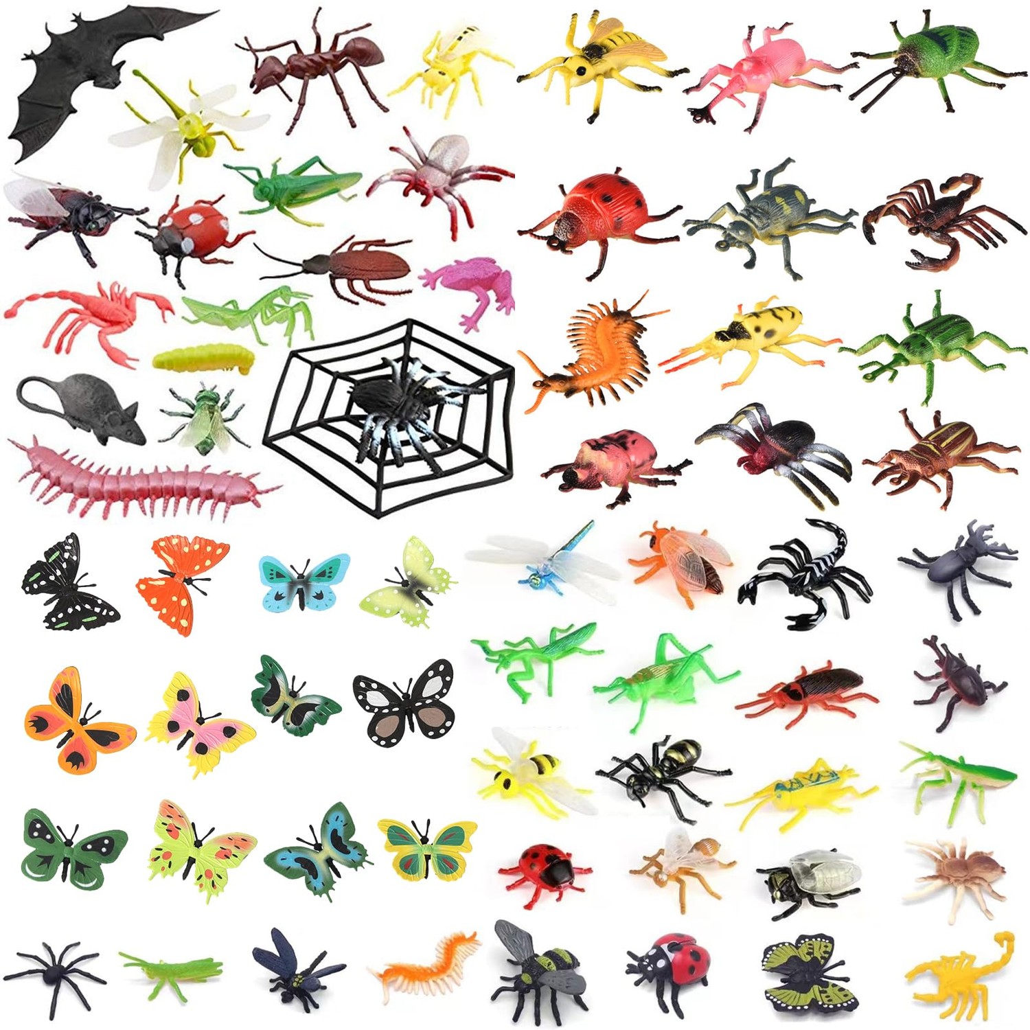 TYXHXTF 65 PCS Realistische Insekten Set für Kinder, Tierfiguren