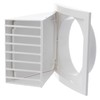 Diameter 150 mm, white ventilation grille with weather protection, plastic