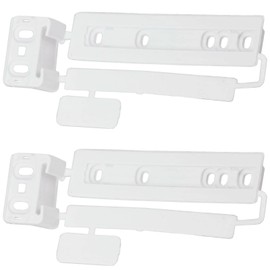 SPARES2GO Door Plastic Mounting Bracket Fixing Slide Kit Compatible with AEG Integrated Fridge & Freezer (Pack of 2)