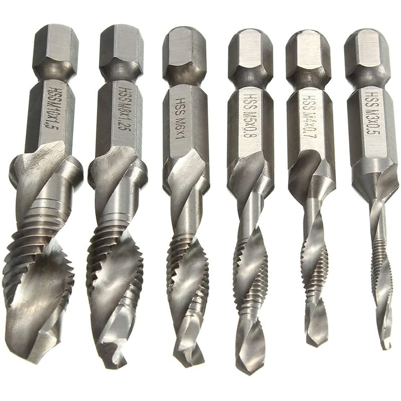MoToNa Tap Drill Set, Threading, High Speed Steel, M3, M4,